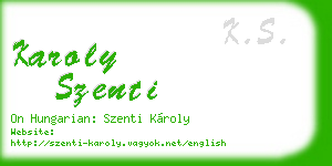 karoly szenti business card